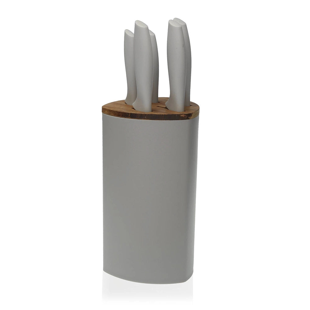 Ceppo con 5 coltelli da cucina Tacoma grigio