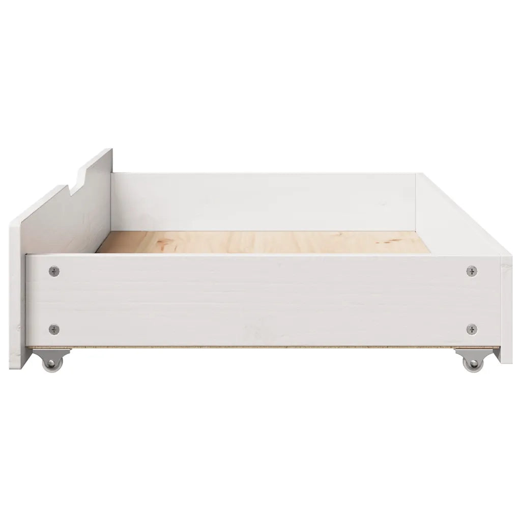vidaXL Cassettoni da Letto 2 pz Bianchi 90x55x17cm Legno Massello Pino