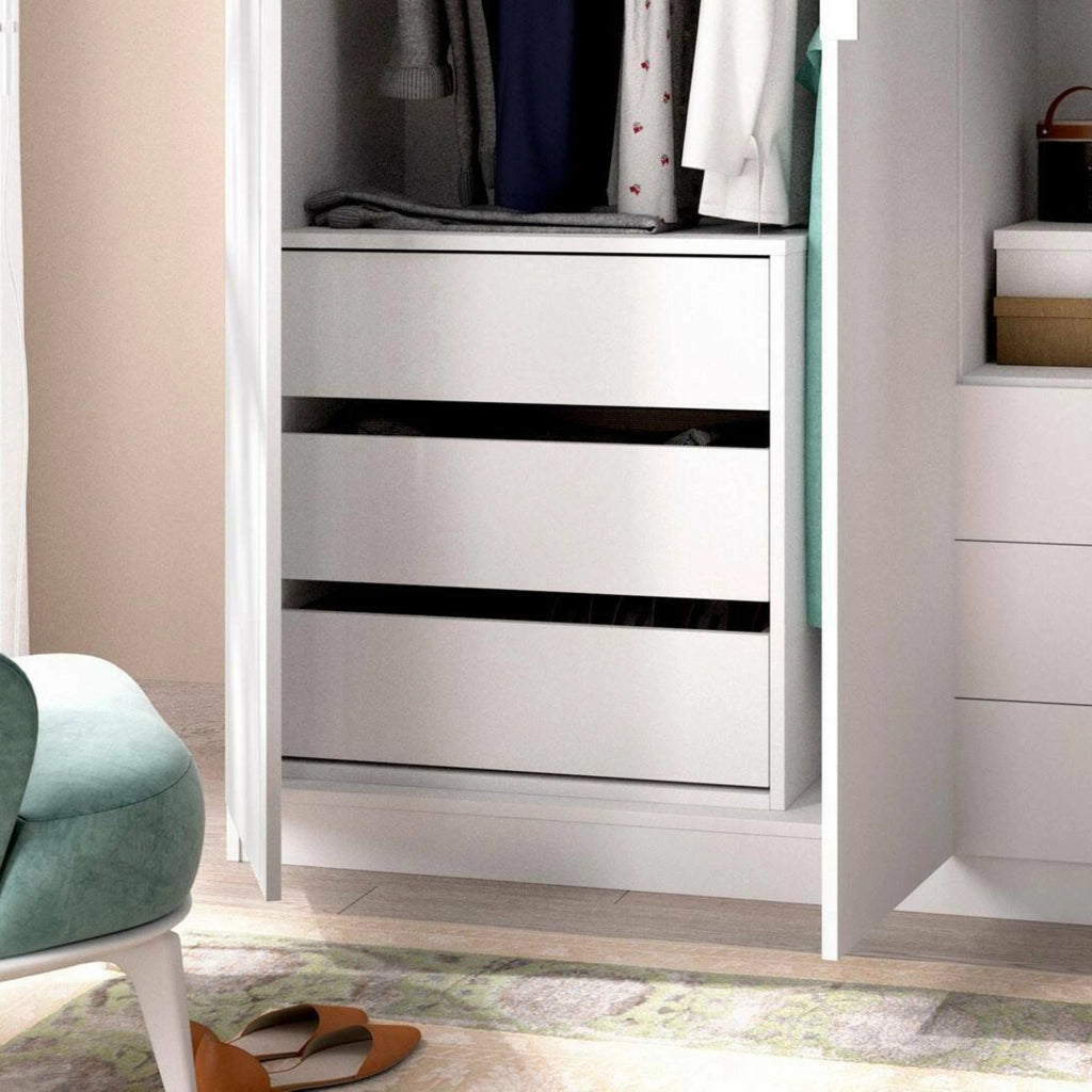Cassettiera Ackerman, Settimanale per interno armadio, ComÒ² per camera da letto con 3 cassetti, 60x40h60 cm, Bianco