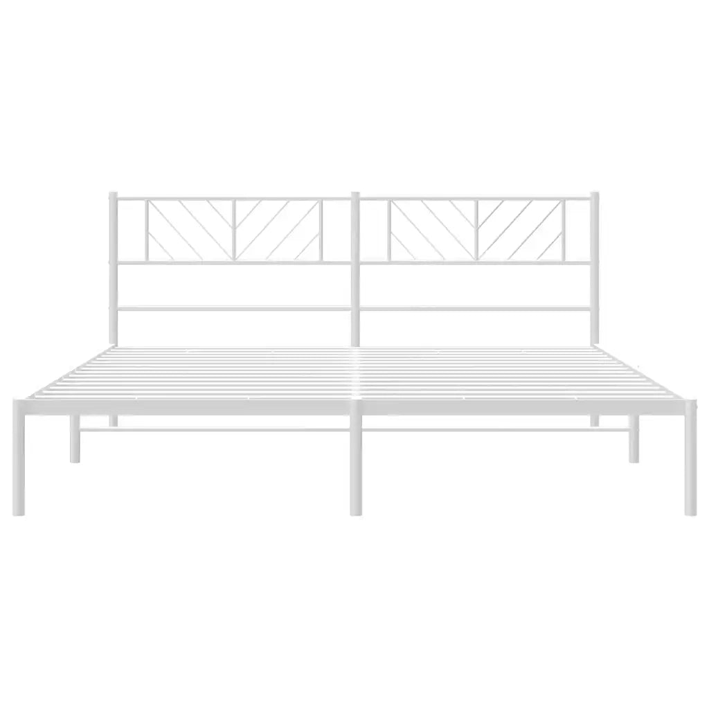 Giroletto con Testiera-Struttura Letto con testiera Metallo Bianco 193x203 cm 993293