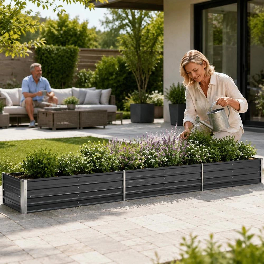 Garden Raised Bed Galvanized Steel 480x80x45 Cm Anthracite