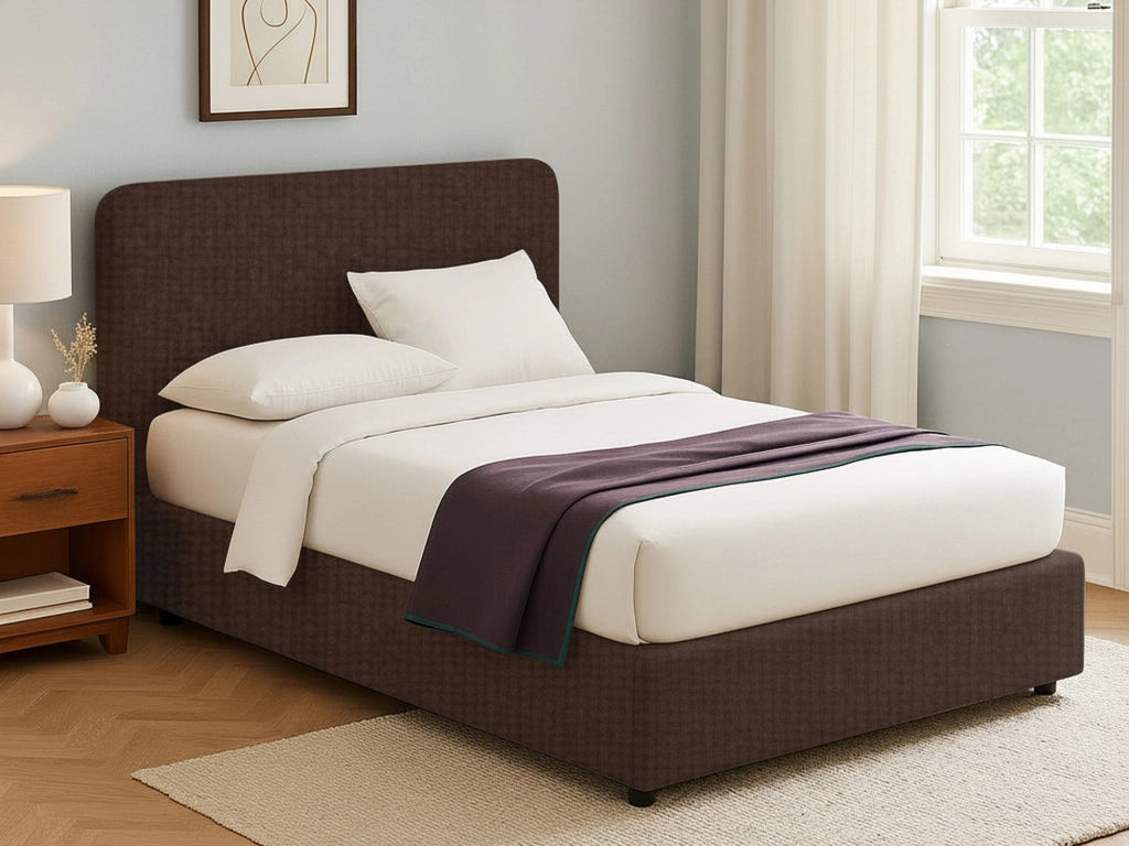 Reading, Letto Singolo Sfoderabile Made in Italy, Marrone