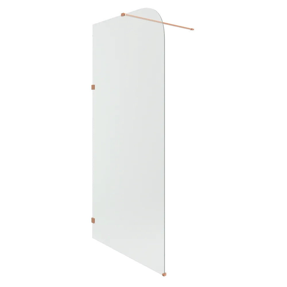 Doccia walk-in arco 120cm con cerniere rame spazzolato vetro 8mm trasparente easy clean h200 | Senja