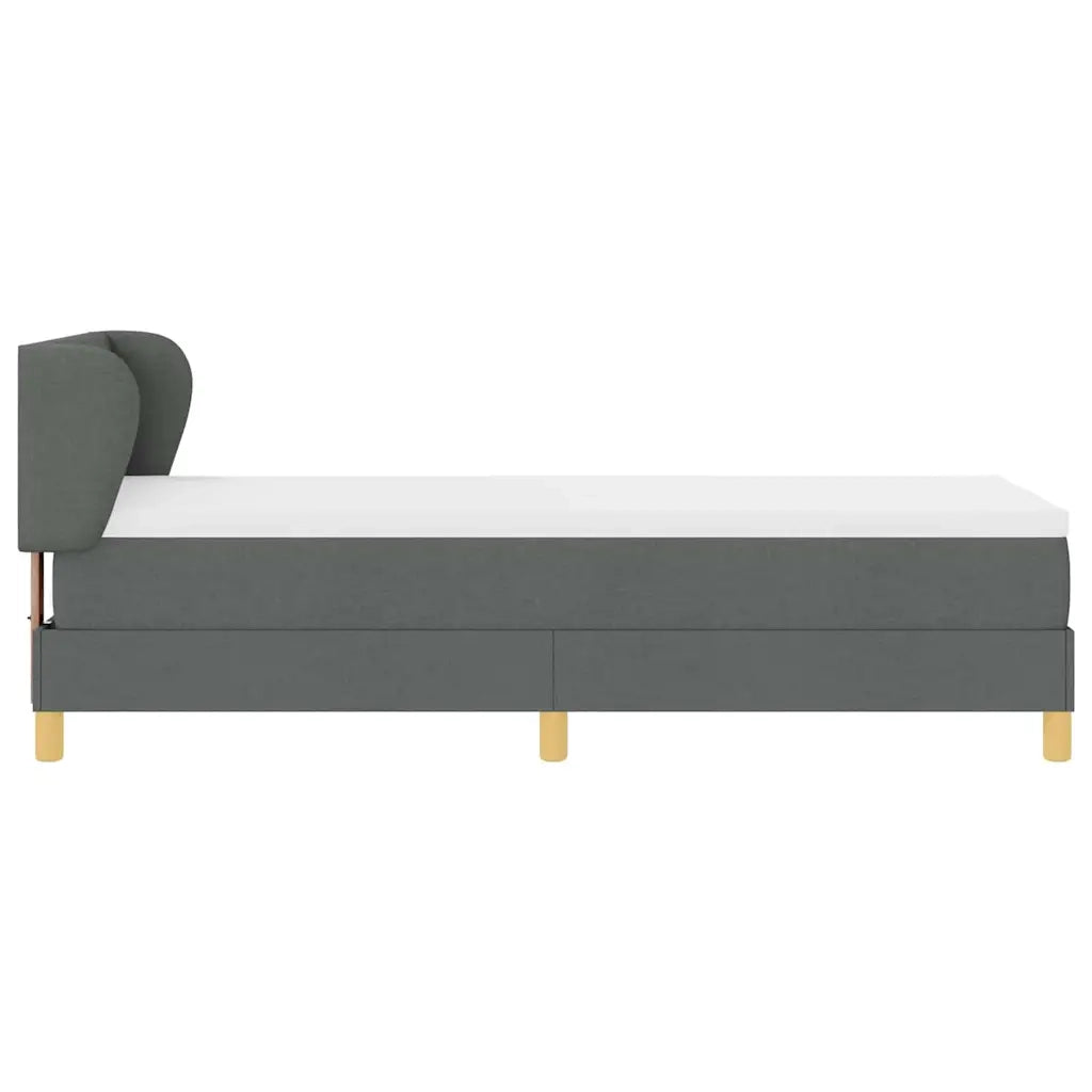 Letto a molle con materasso Grigio scuro 80 x 200 cm Tessuto 3340242