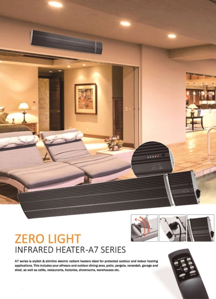 Sined Calore Nero 1800 Wifi Riscaldatore Wifi a Infrarossi Per Esterno In Alluminio Da 1800w Onde Lunghe Nessuna Emissione Di Luce Adatto Per Uso Allaperto Con Telecomando Protezione Ip 65