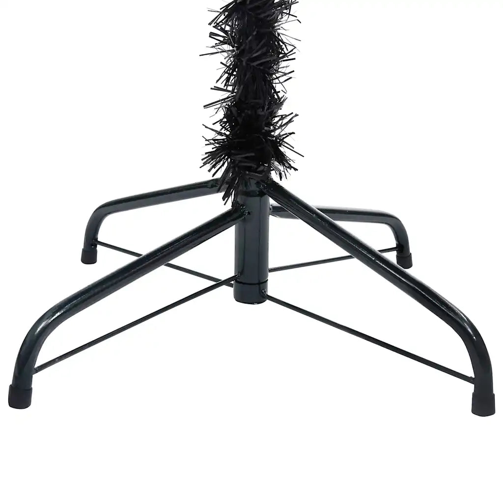 Albero di Natale Preilluminato con Palline Nero 120 cm PVC 3077588