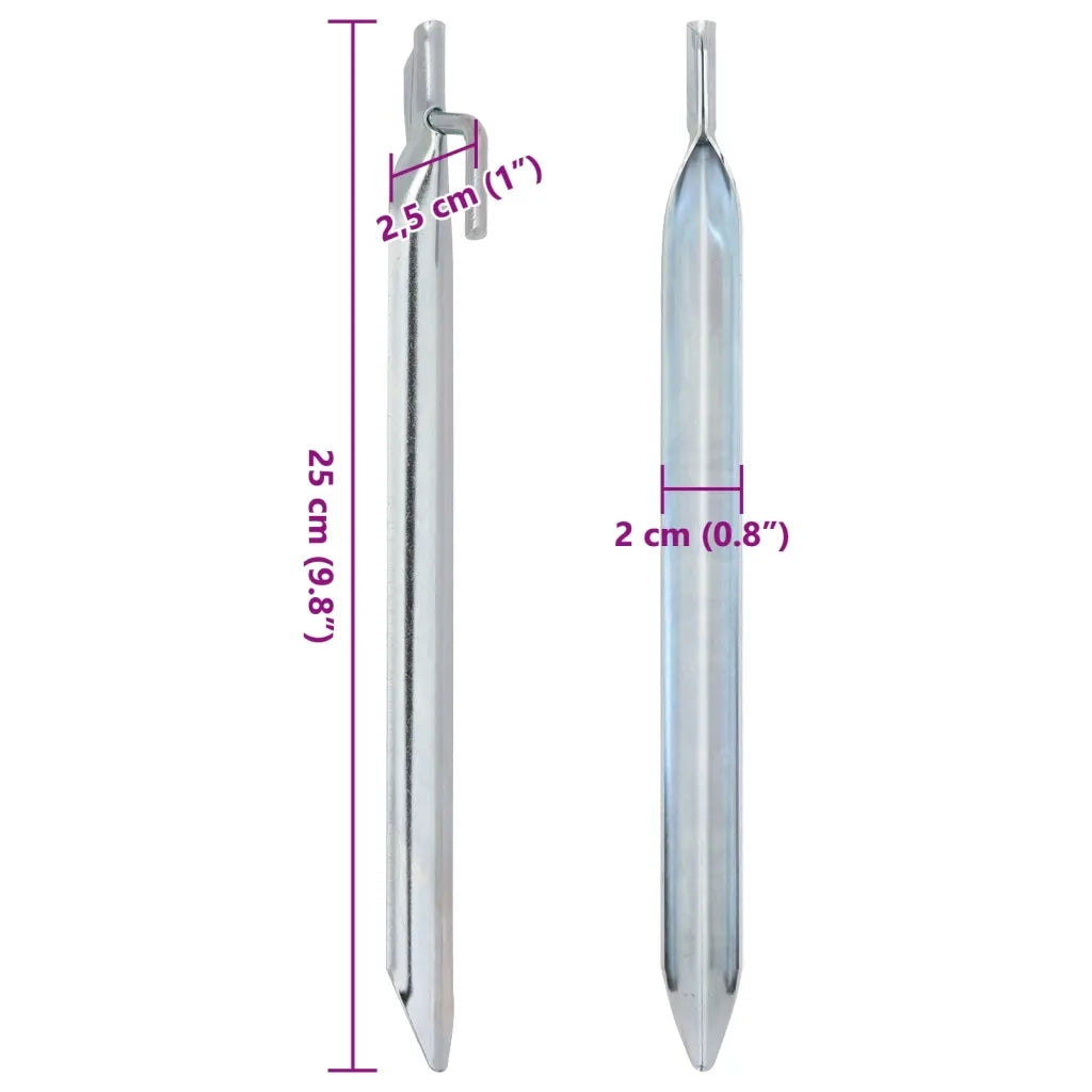 Picchetti Tenda 24 pz a Forma di V 25 cm ?20 mm Acciaio Zincato CFW5484103