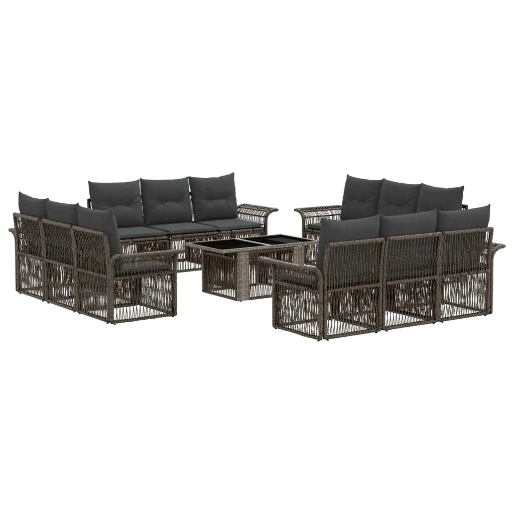 Set Divano da Giardino 13 pz Grigio e Grigio Scuro polyrattan 3436613