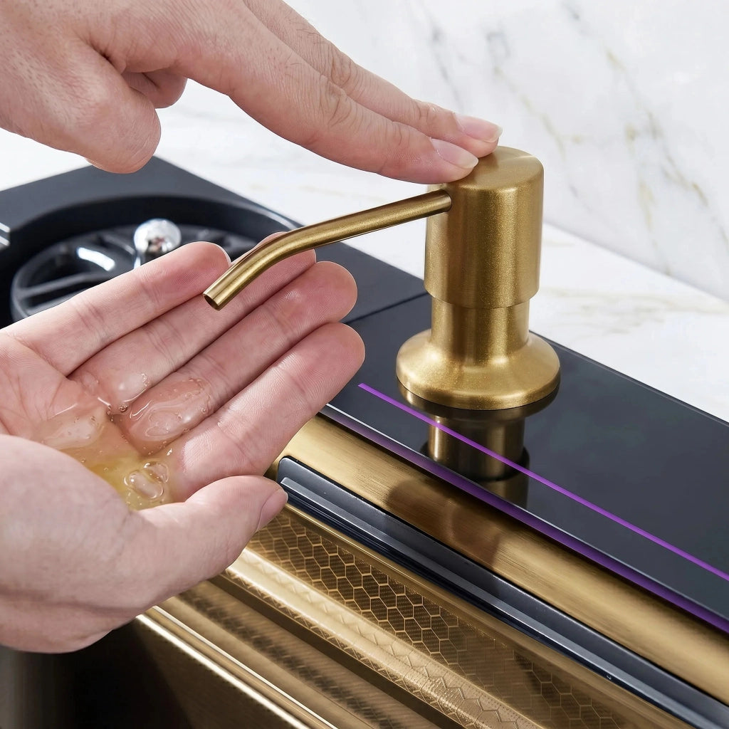 Lavello Multifunzionale In Acciaio 10 In 1 Rea Alonzo Brush Gold