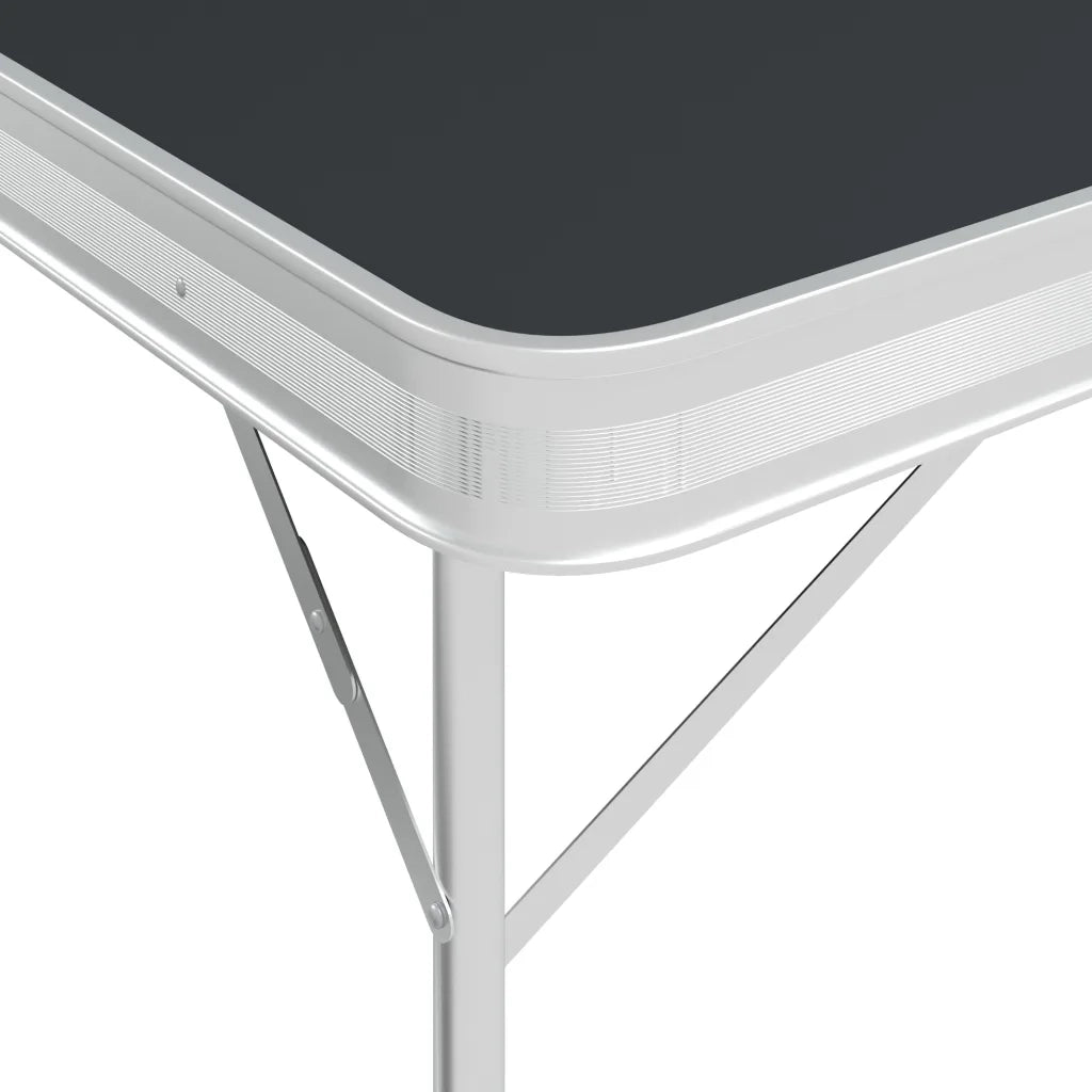 Tavolo da Campeggio Pieghevole con 2 Panche in Alluminio Grigio CFW6261573