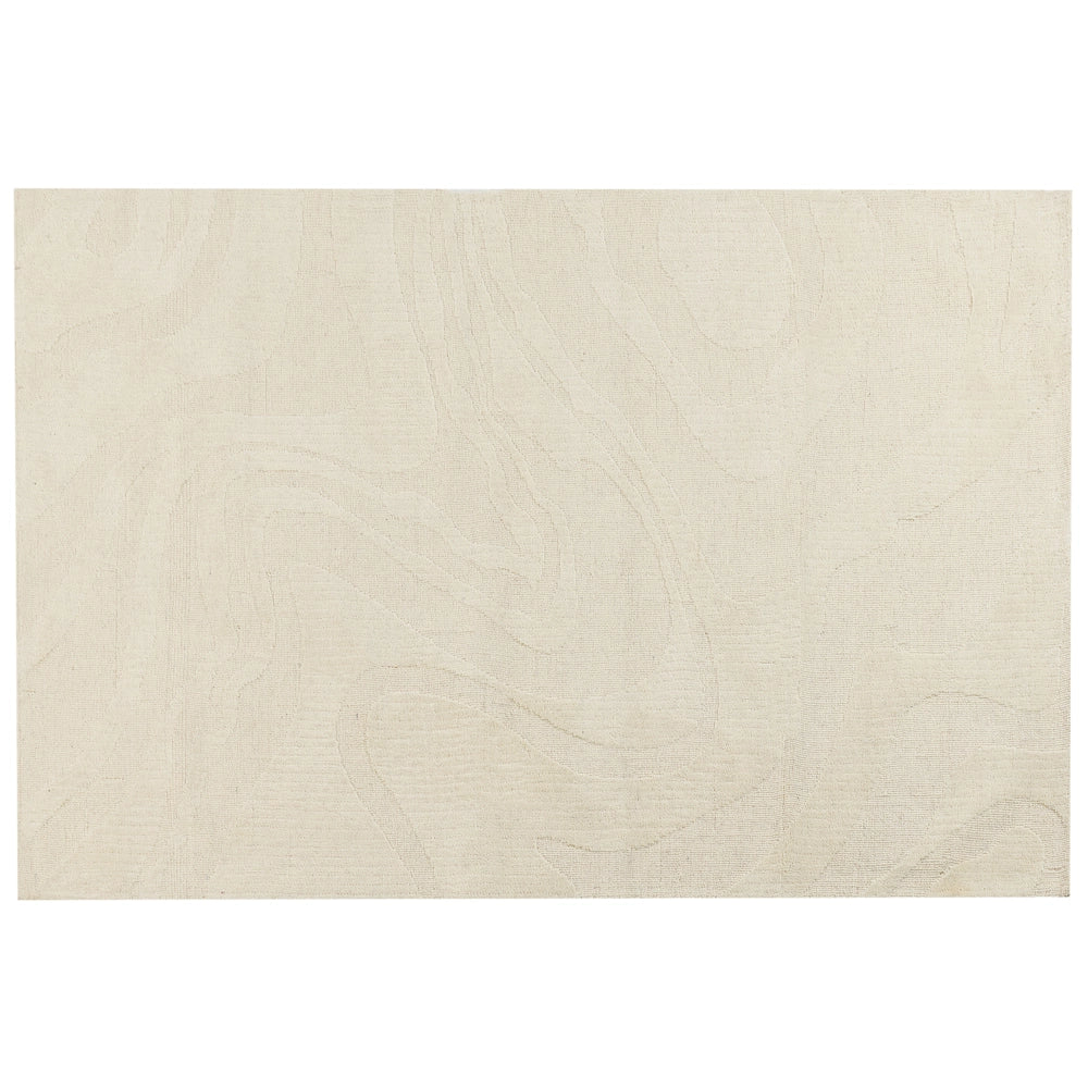 Tappeto in lana con motivi astratti a pelo basso beige 200 x 300 cm soggiorno camera da letto
