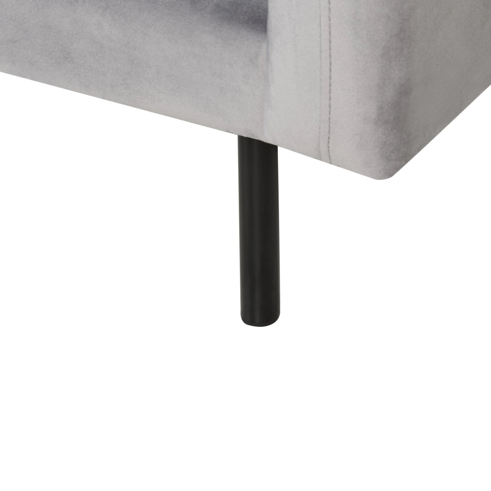 Divano moderno in velluto grigio a 3 posti con Gambe nere Stile Retrò Moderno