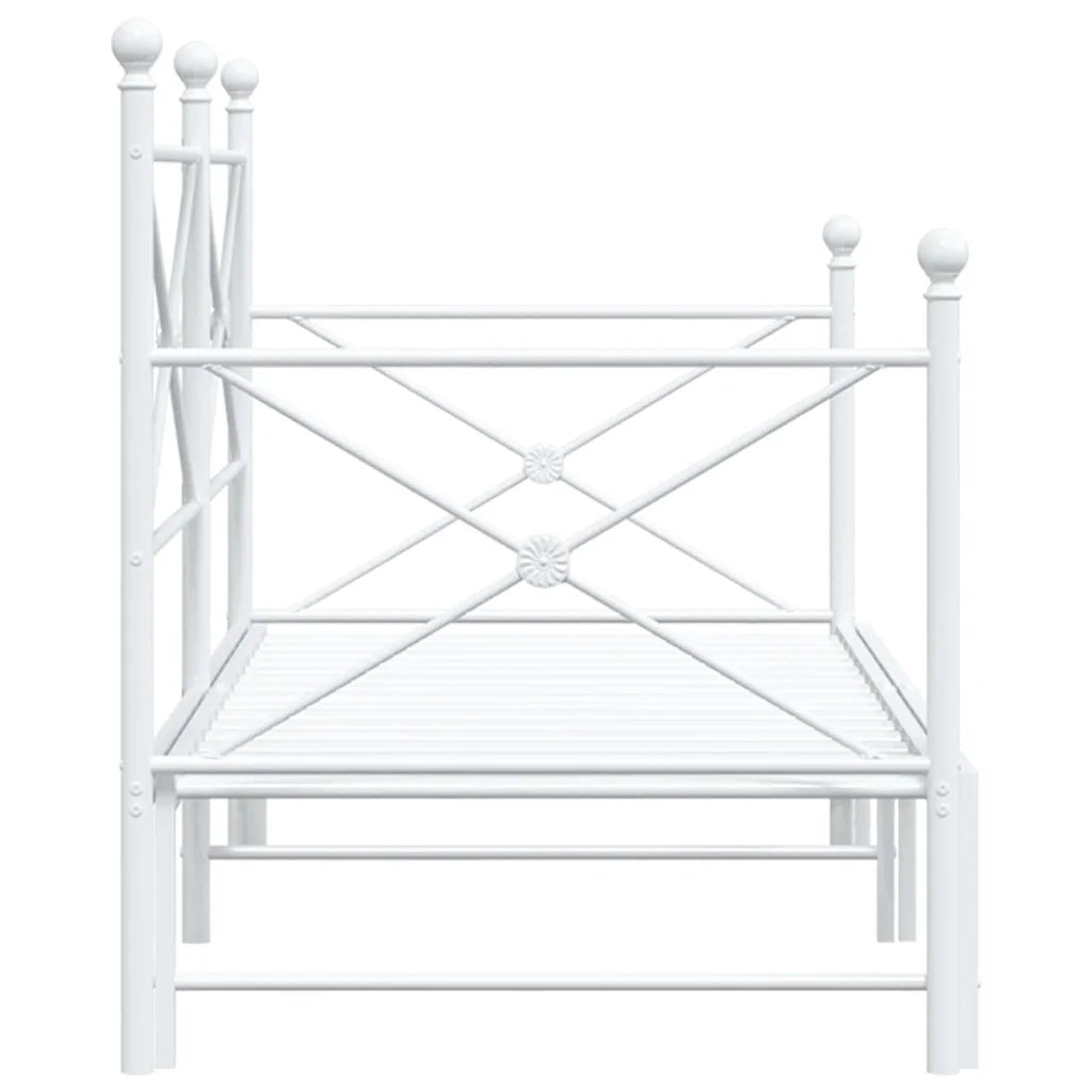 vidaXL Divano Letto Estraibile senza Materasso Bianco 75x190cm Acciaio