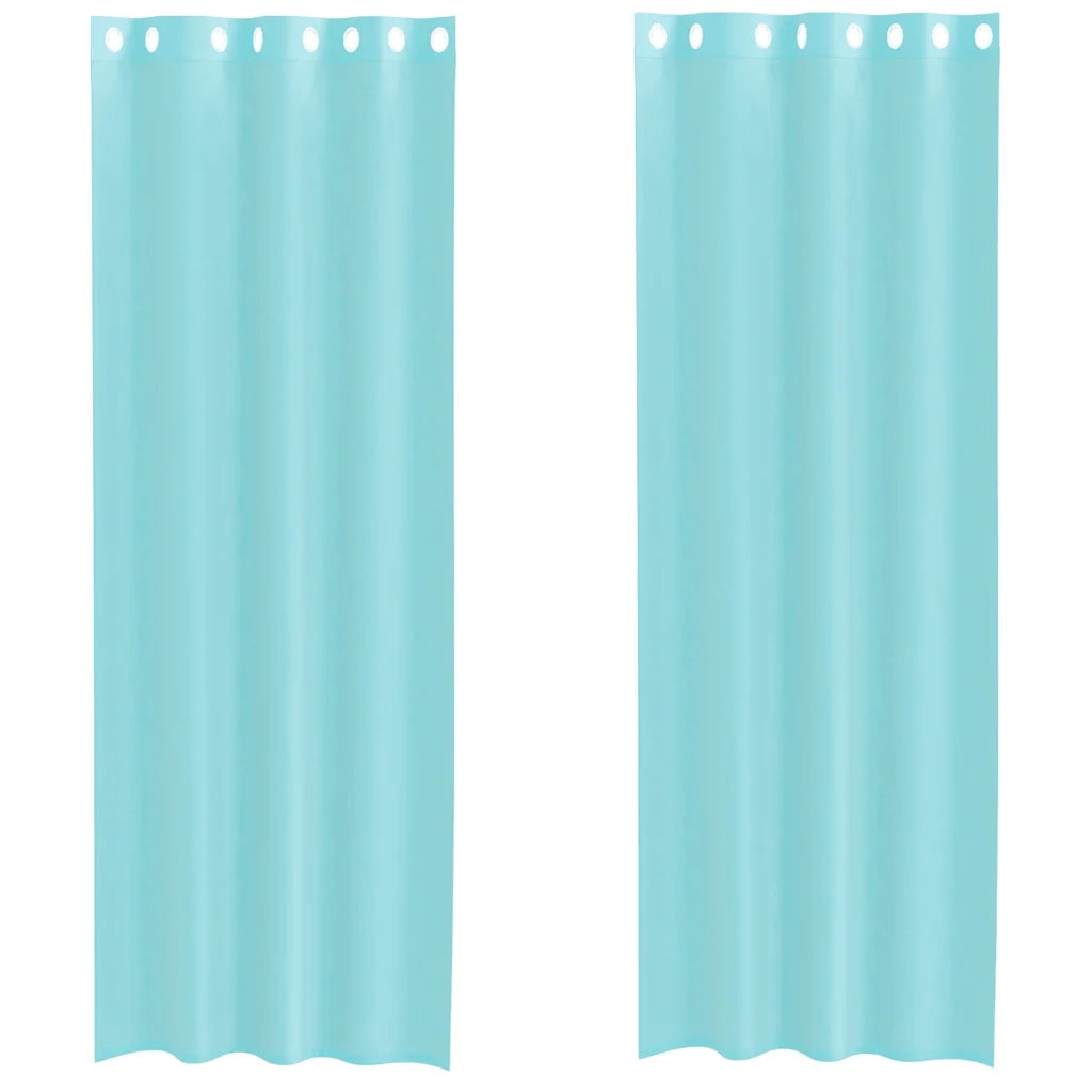 Tende in Voile con Occhielli 2 pz Turchese 4102147