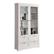 Vetrina  2 porte in legno shabby bianco opaco l.100 p.40 h.190 - Mobili 2G