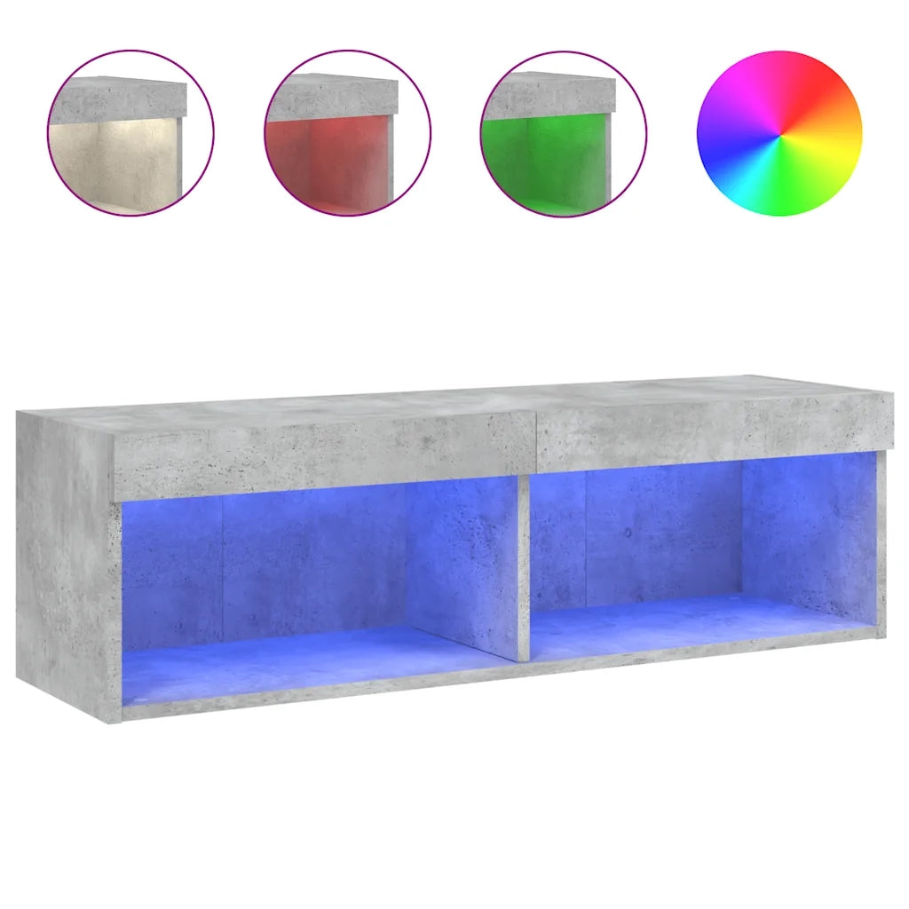 Mobile Porta TV con Luci LED Grigio Cemento 100x30x30 cm 837161