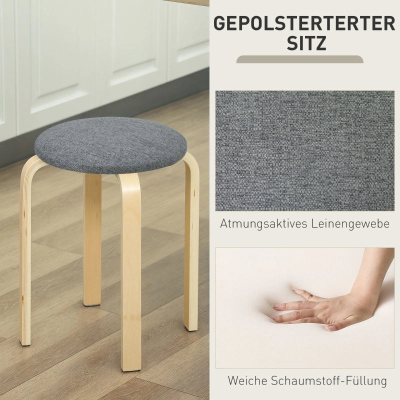 SGABELLO Impilabile 40x40x45 cm Grigio Set da 4 pezzi