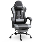 Sedia da ufficio ergonomica reclinabile con poggiapiedi e cuscini, in schiuma nera