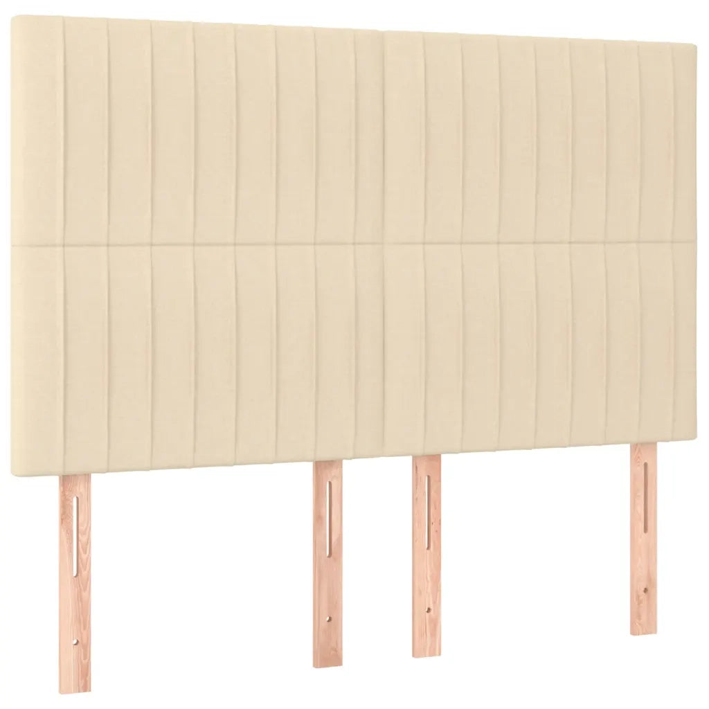 Letto a Molle con Materasso e LED Crema 140x200 cm in Tessuto 3135602