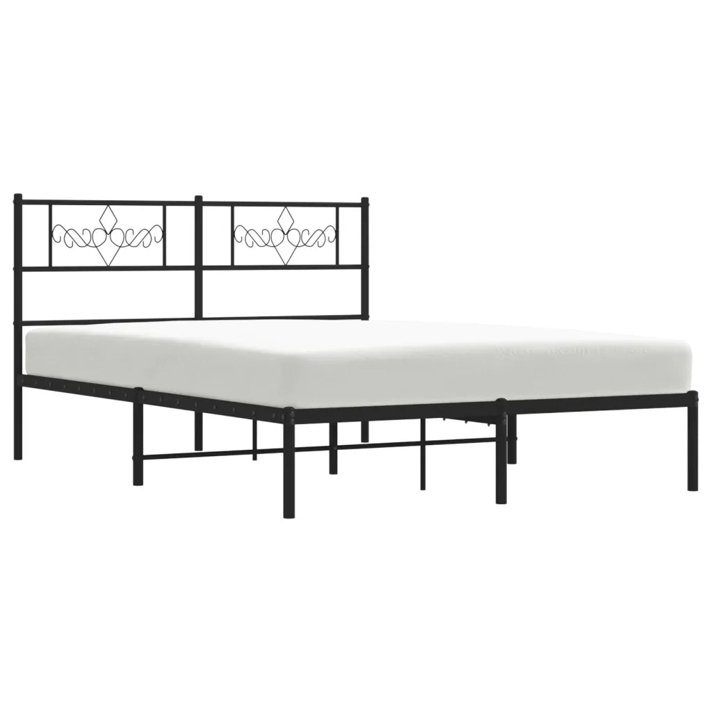 Giroletto con Testiera in Metallo Nero 120x200 cm 355265