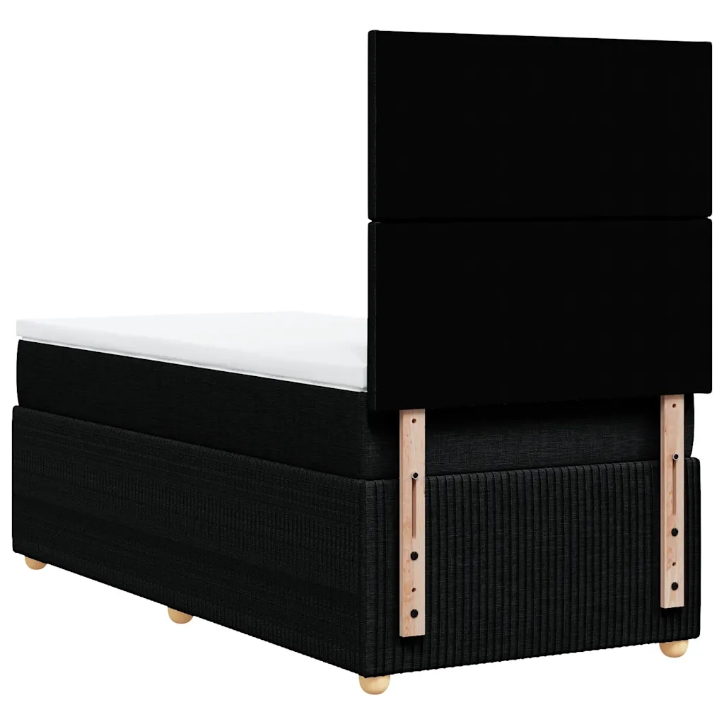 Giroletto a Molle con Materasso Nero 90x200 cm in Tessuto 3291934