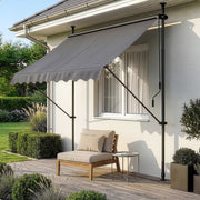 Tenda da Sole a Muro con Pali di Supporto Telescopici Parasole 150 x 120 cm (LxP) Grigio Medio pro.tec