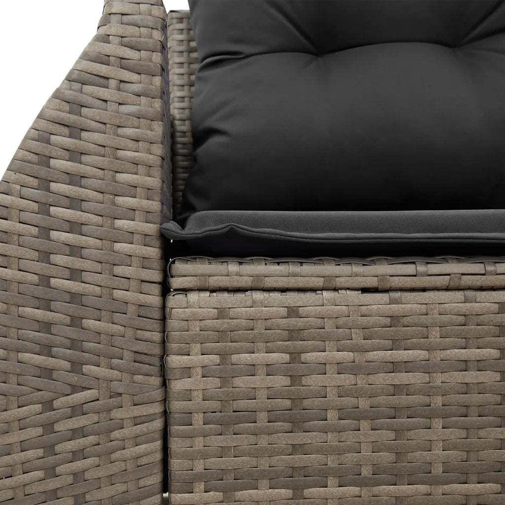 Divano da Giardino con Cuscini 2 Posti Grigio in Polyrattan 366124