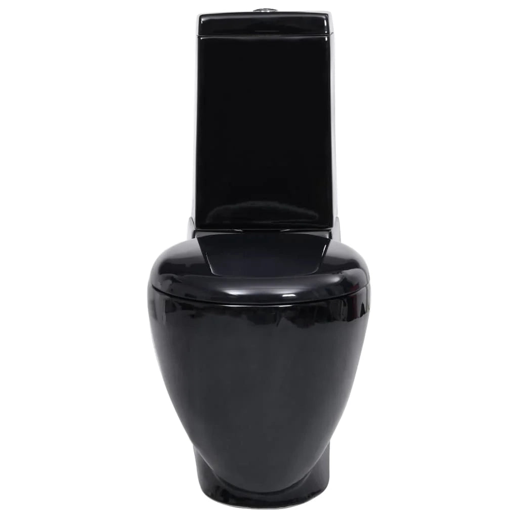 Sedile WC in ceramica con scarico acqua posteriore nero 02_0003563