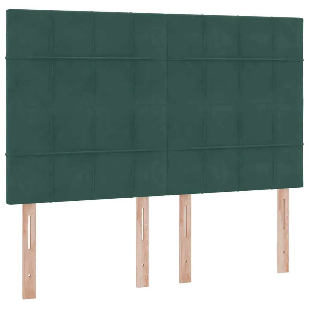 Letto con contenitore e LED Verde Scuro 140 x 190 cm Velluto 3372666