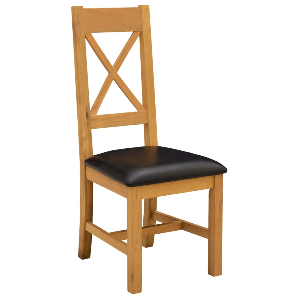 Sedia da pranzo 2 pcs Legno di Quercia Massello Nero 42039169