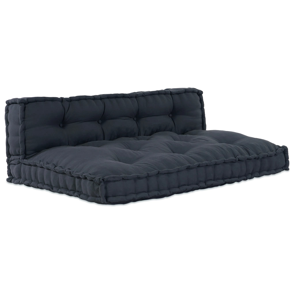 Cuscino per Divano a Pallet con Supporto Lombare in Tessuto Antracite
