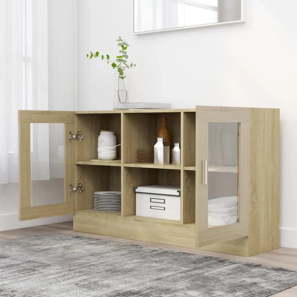 Armadietto Vetrina Rovere Sonoma 120x30,5x70 cm Multistrato CFW3214930