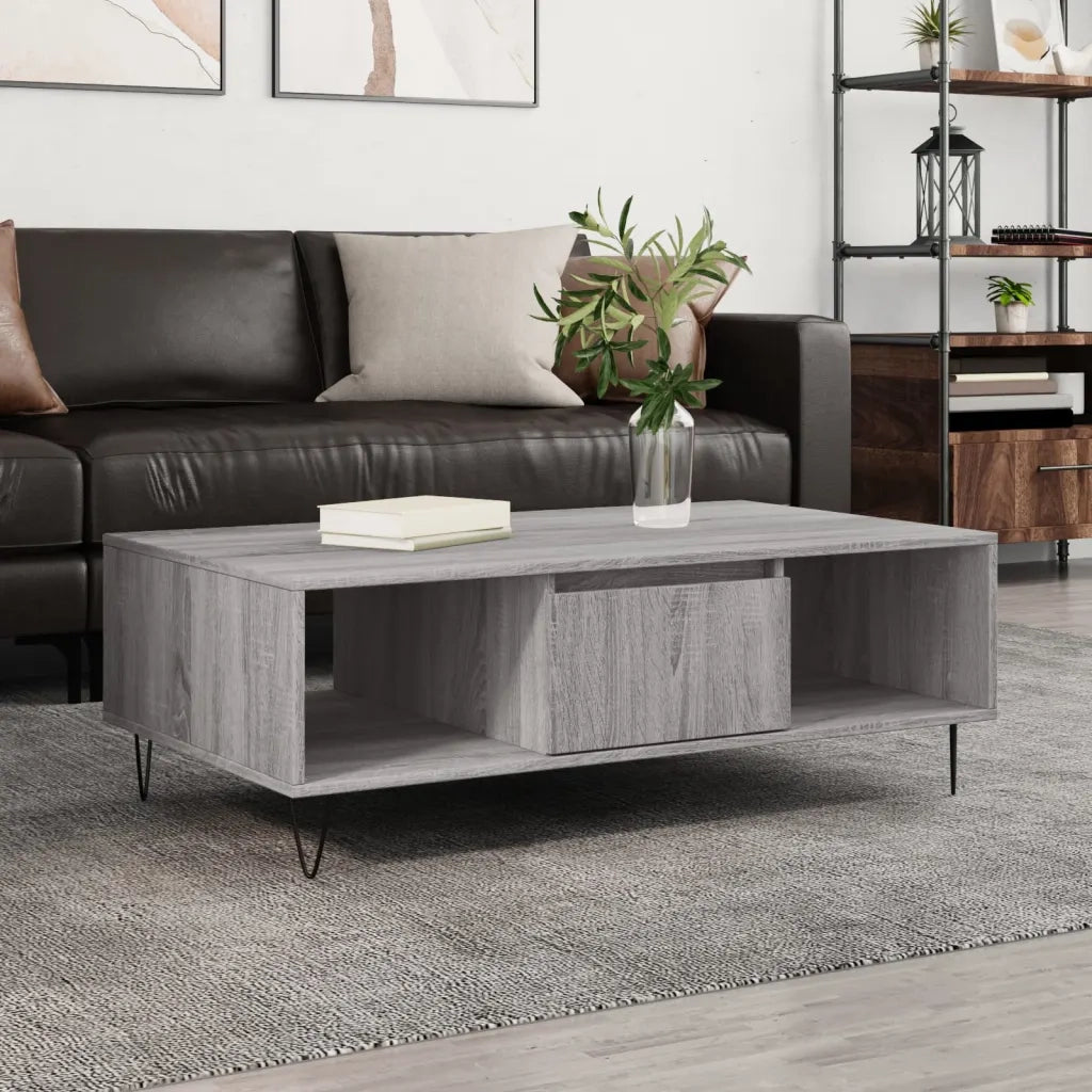 Tavolino da salotto | Tavolino da caff¨¨ | Tavolino da Soggiorno Grigio Sonoma 104x60x35cm Legno Multistrato