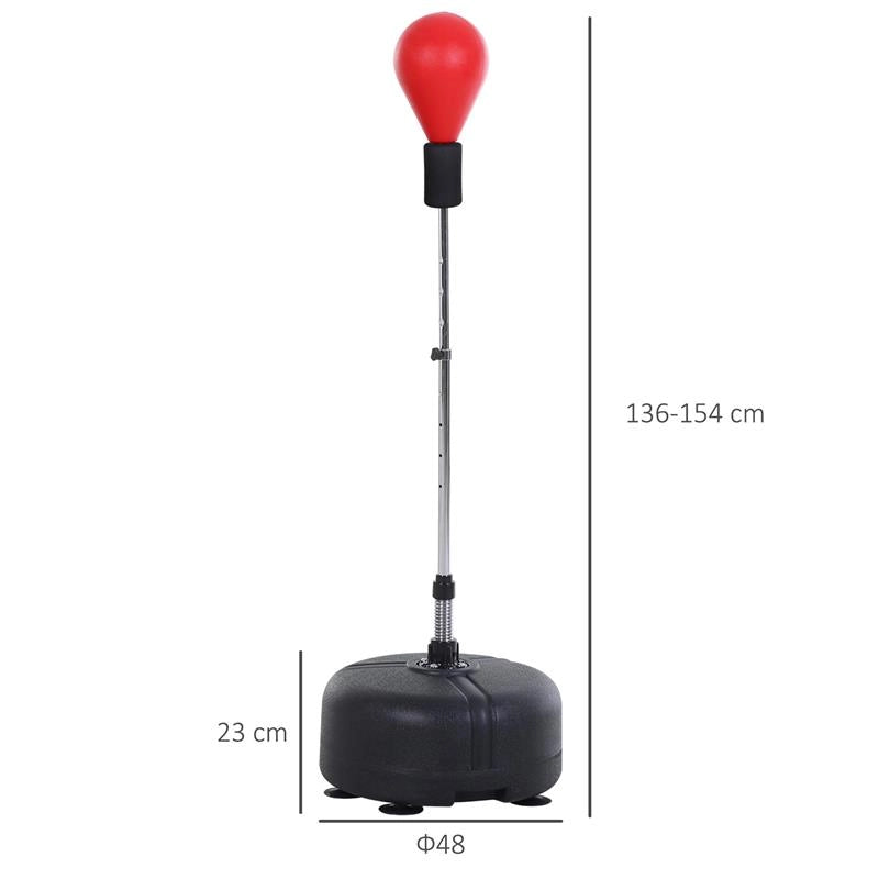 PUNCHING BALL CON ALTEZZA REGOLABILE E GUANTI INCLUSI, ?48X136-154CM, ROSSO