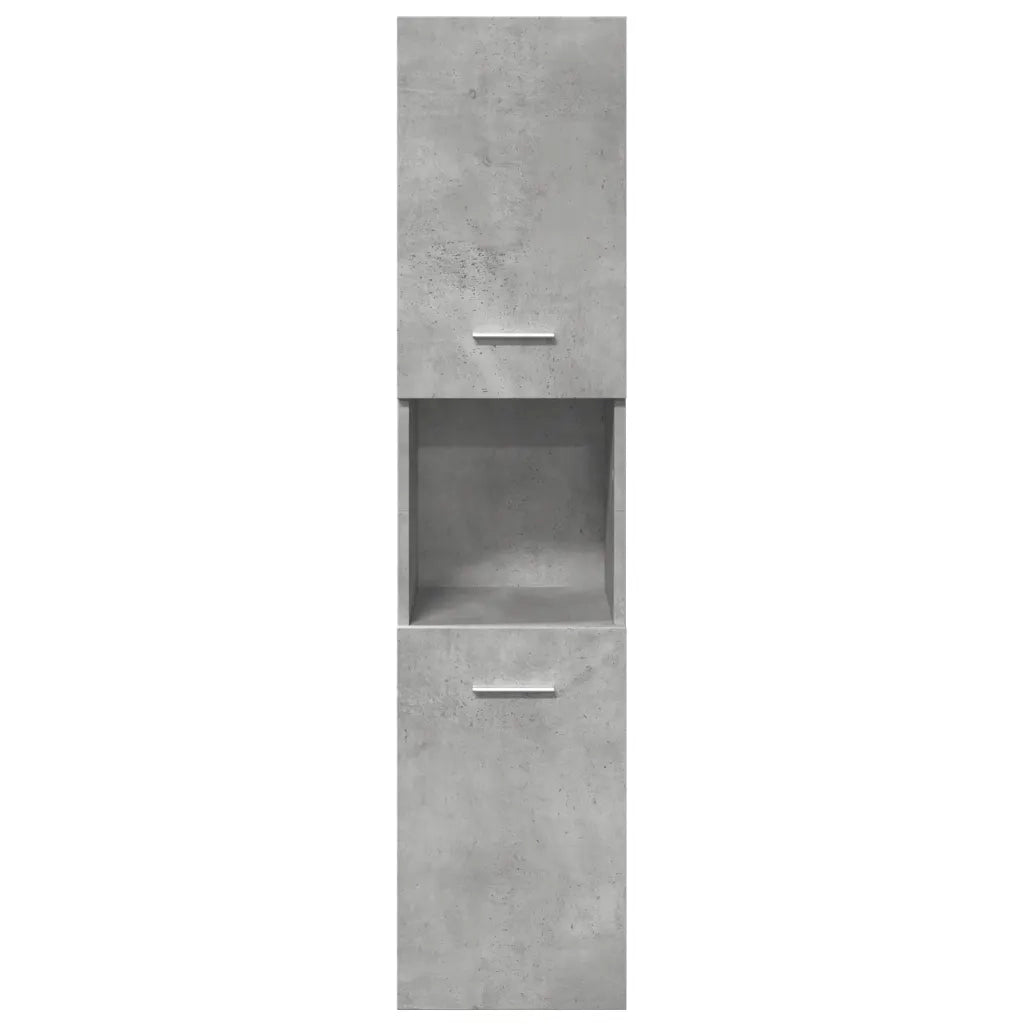Set Mobili da Bagno 4 pz Grigio Cemento in Legno Multistrato
