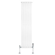 Radiatore Verticale Ovale 1600x360mm Bianco con Valvole TRV