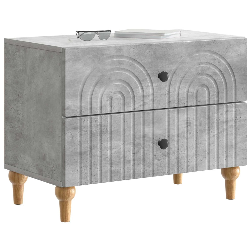 Armadio da Notte con cassetto Grigio Cemento 62 x 34,5 x 48 cm 894088