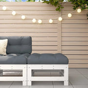 Sedia da giardino-Poggiapiedi da Giardino con Cuscino Legno Massello Pino Bianco 564427