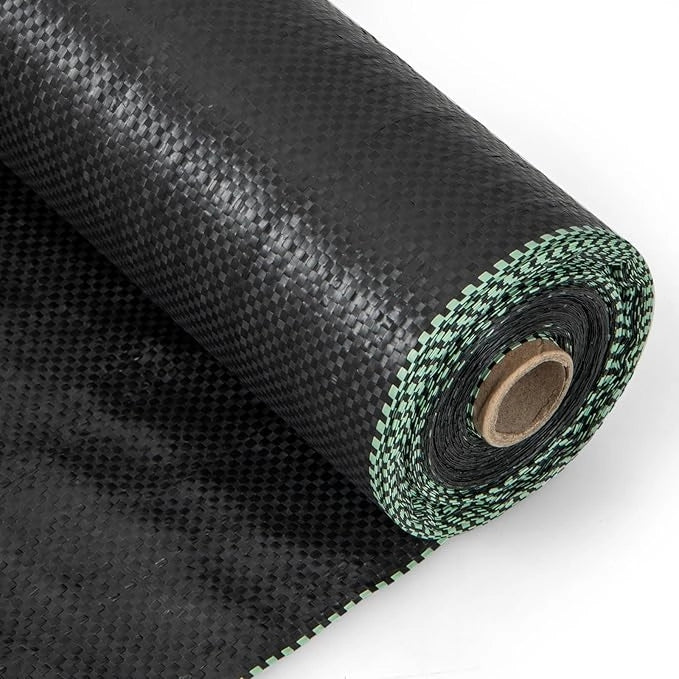 Telo Pacciamatura 50 x 1m/25 x 2m, Tessuto per Barriera Antierbacce in PP con Linea Guida Chiara e Diritta, Telo Antierbacce per Orto, Giardino, Paesaggistica e Vialetto (25 x 2 m - 100 g/m²)