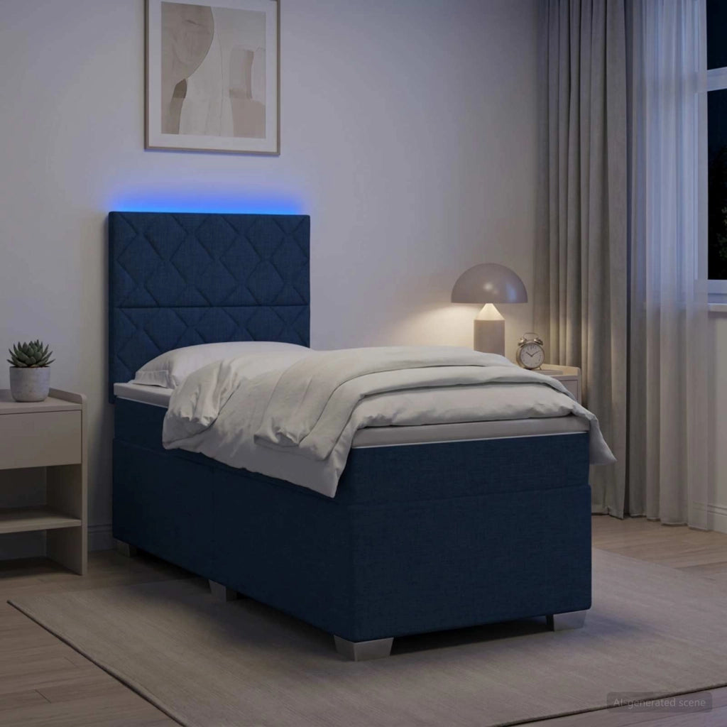 Letto box spring con materasso Blu 80 x 200 cm Tessuto 3454753