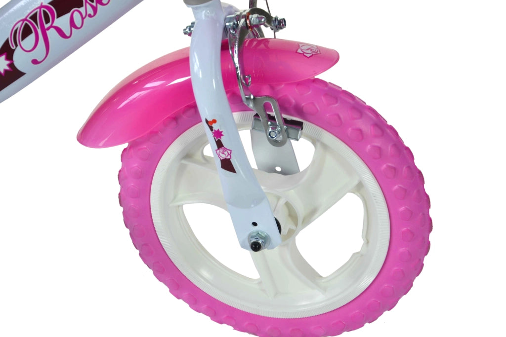 SCH ROSES 12", bicicletta per bambini, bici bambina, adatta a bambini tra i 3 e i 5 anni, per altezza tra 85 e 105 cm, c
