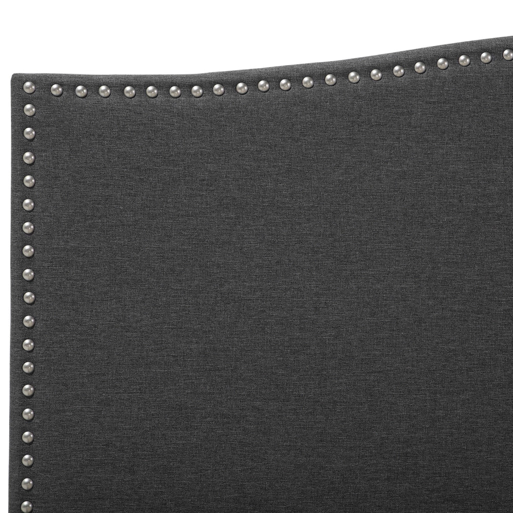 Struttura del letto in poliestere grigio imbottito 180 x 200 cm Design tradizionale