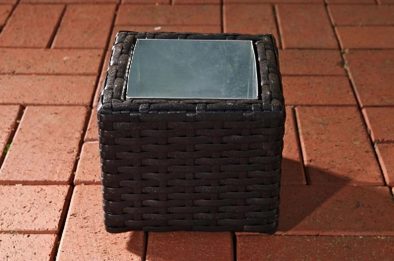 Portavaso Da Esterno Laura In Polyrattan nero