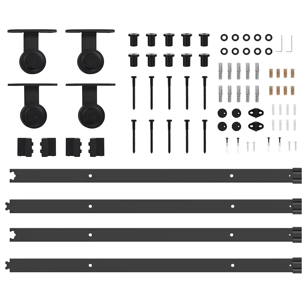Kit di Binari per Porte Scorrevoli 427 cm Acciaio Nero CFW2836838