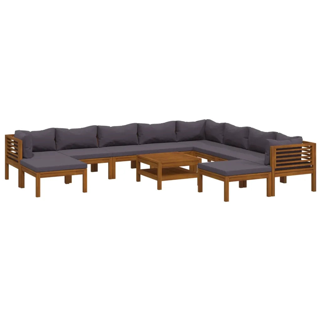 Set Divani da Giardino 11 pz con Cuscini in Massello di Acacia cod mxl 40783