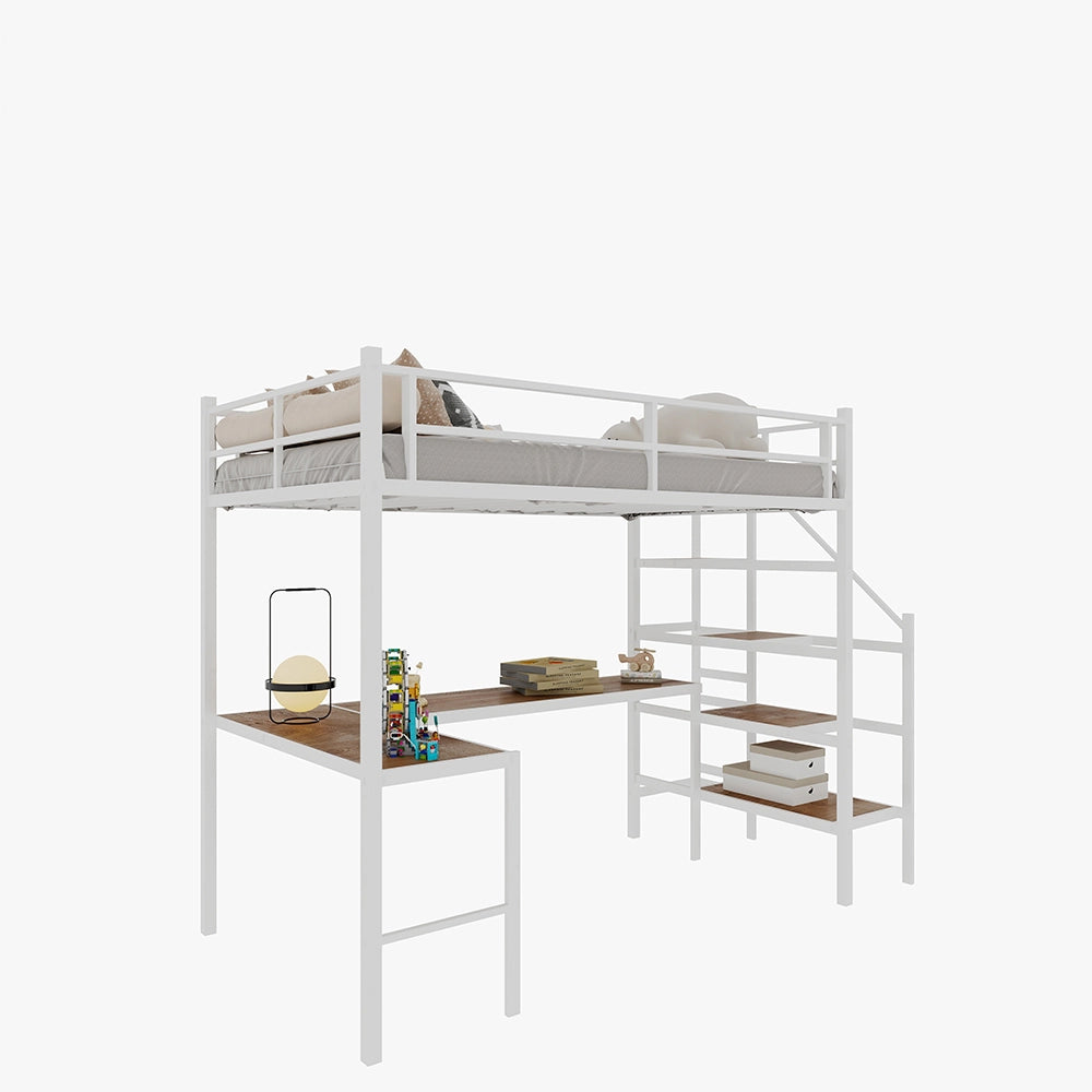 Letto a castello - Xylo - 90x200 cm scrivania L contenitori