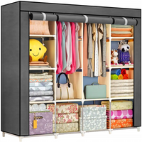 Armadio 170x45x170 cm in finitura nera, ideale per la camera da letto.