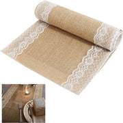 Tavolo di servizio in juta con bordo - 30 x 275 cm tavolo di servizio decorazione per matrimoni tavolo di servizio realizzato con lino naturale per matrimoni, cenoni e feste decorazioni per tavola