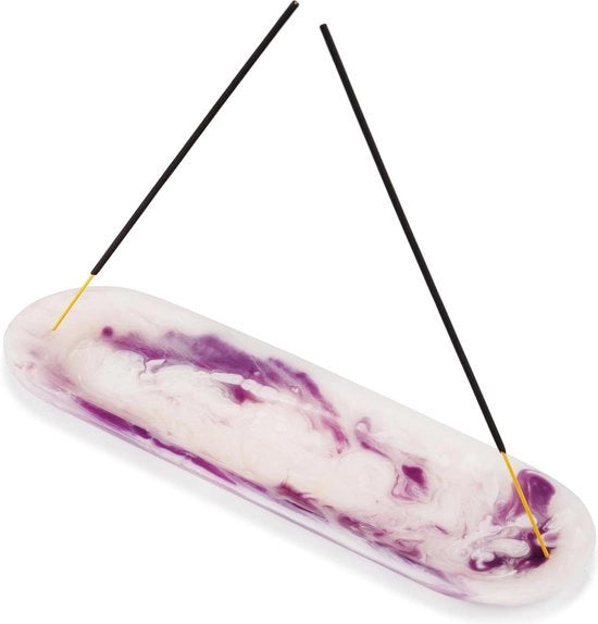 Sostegno per diffusore di incenso - supporto per diffusore di resina - accessori yoga e meditazione - dono spirituale per il profumo - bianco e rosa 25 cm