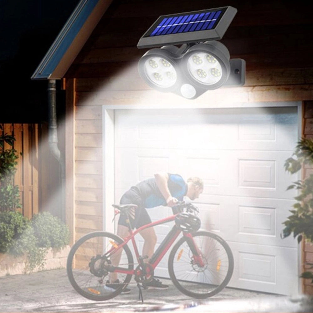 Trade Shop - Faretto Solare Da Esterno A Led Cob Lampada Da Parete Applique Impermeabile Ip65 -